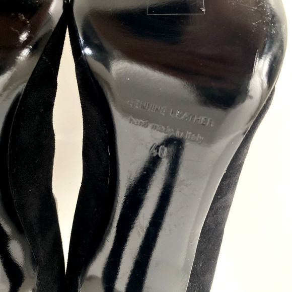 PIERRE HARDY Roxy Colorblock Peep toe Pump Sandal Rainbow Suede Ankle Strap 40 - Picture 11 of 11